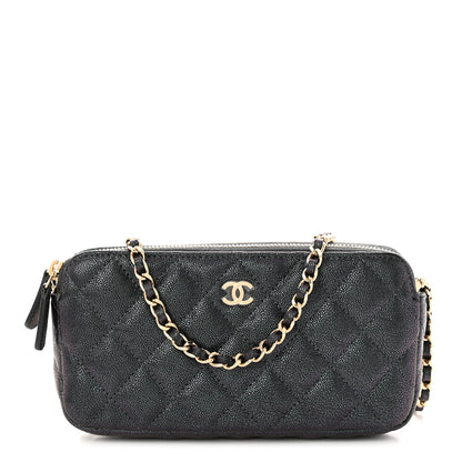 Chanel Iridescent Caviar Quilted Small Clutch With Chain Black 1 of 13
