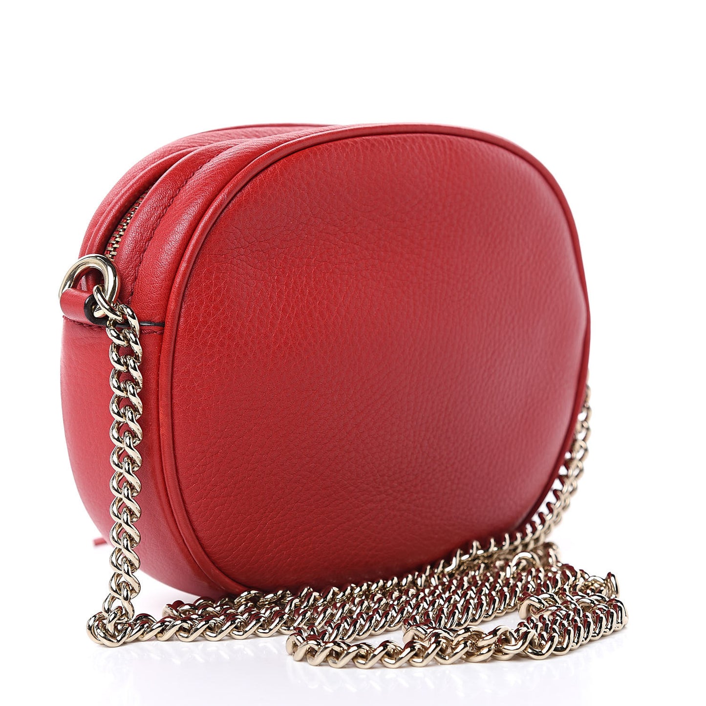 Pebbled Calfskin Mini Soho Chain Bag Tabasco Red