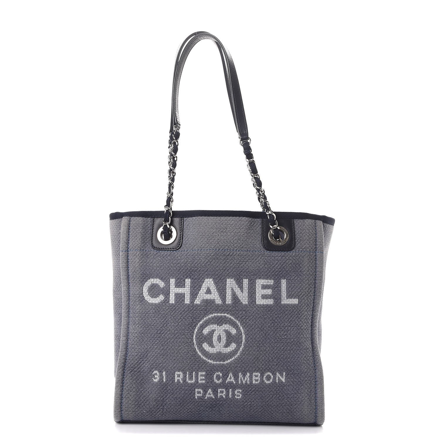 Chanel Canvas Mini Deauville Tote Denim Blue 1 of 9