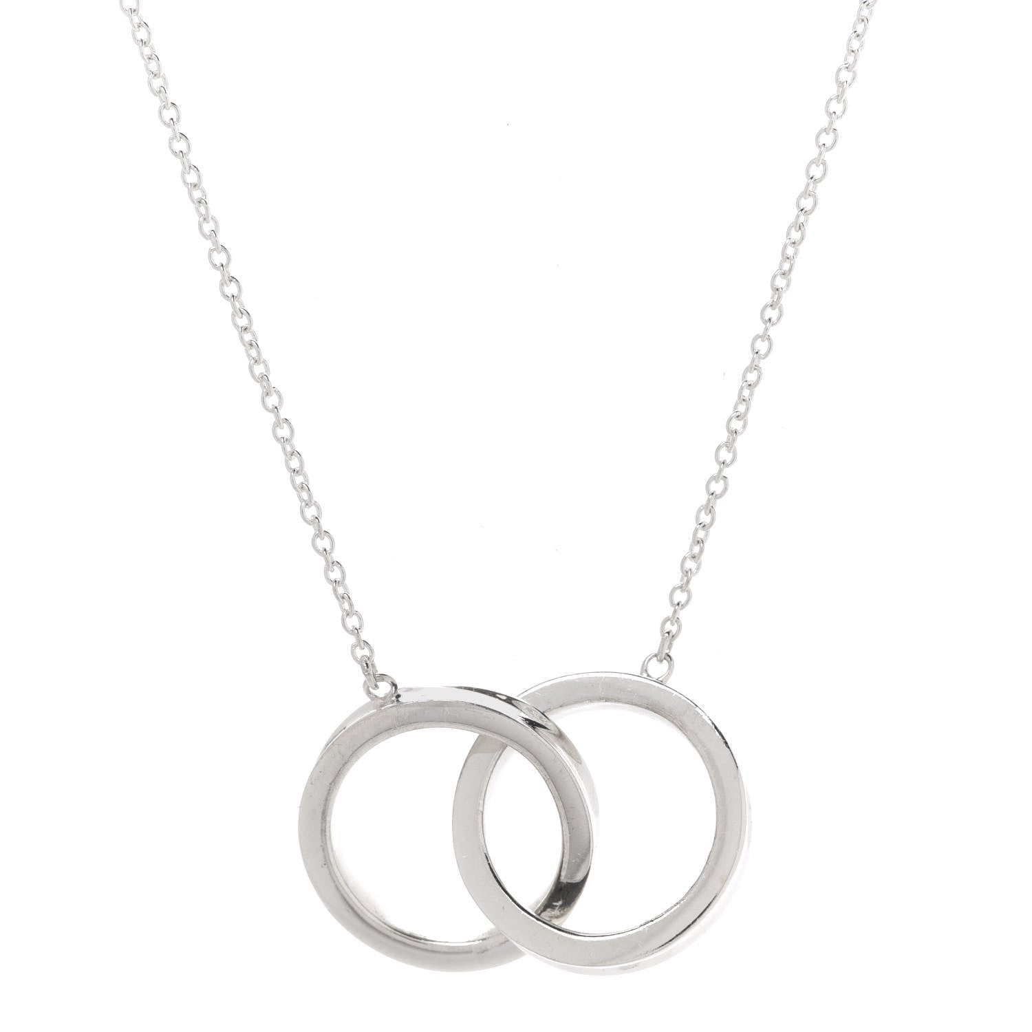 Tiffany Sterling Silver 1837 Interlocking Circles Pendant Necklace 4 of 8