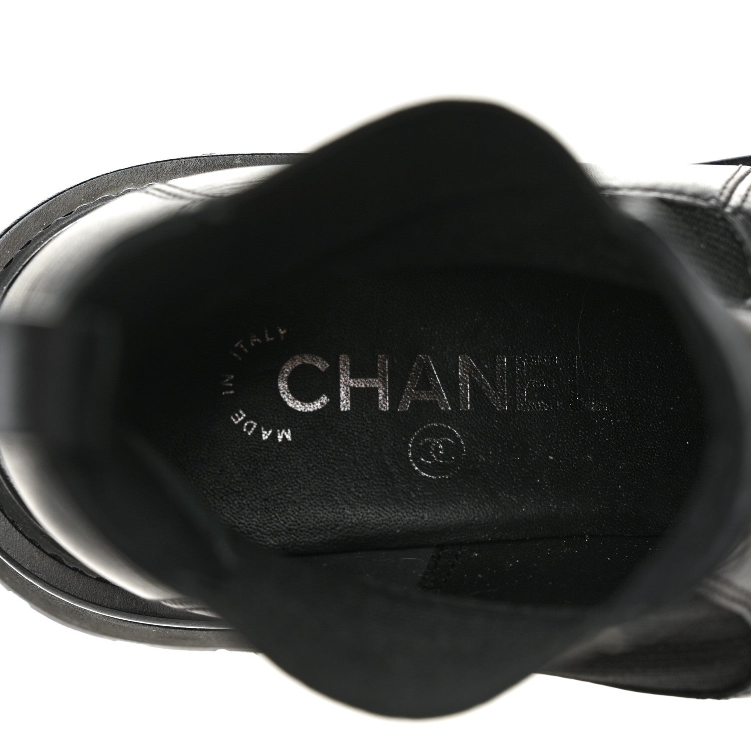 Chanel Crumpled Calfskin Patent Cap Toe Short Boots 39 Black 8 of 10