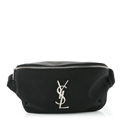 Saint Laurent Canvas Monogram Belt Bag Black 1 of 10