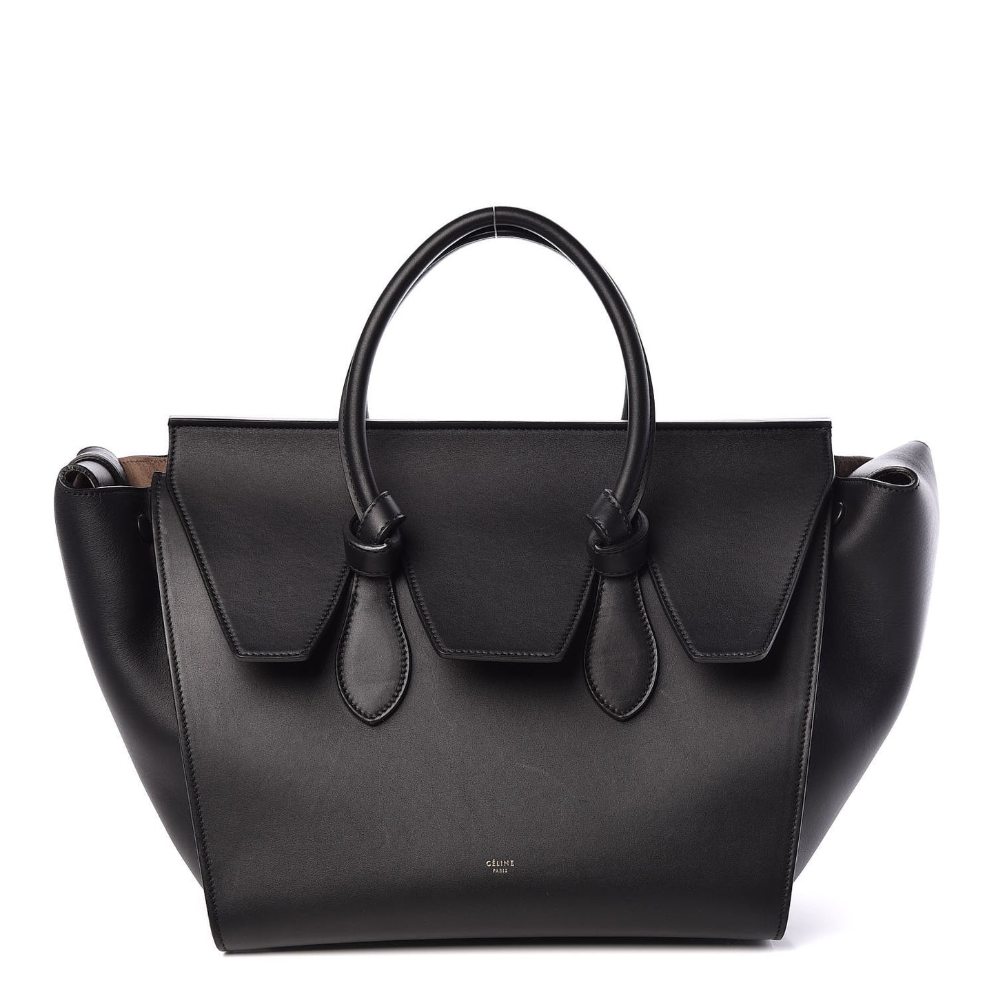 Smooth Calfskin Small Tie Knot Tote Black