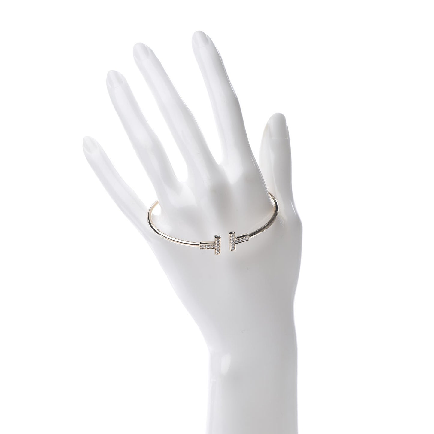 18K Rose Gold Diamond T Wire Bracelet