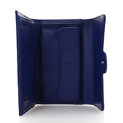 Chanel Lambskin Quilted Large Flap Wallet Blue 5 of 8