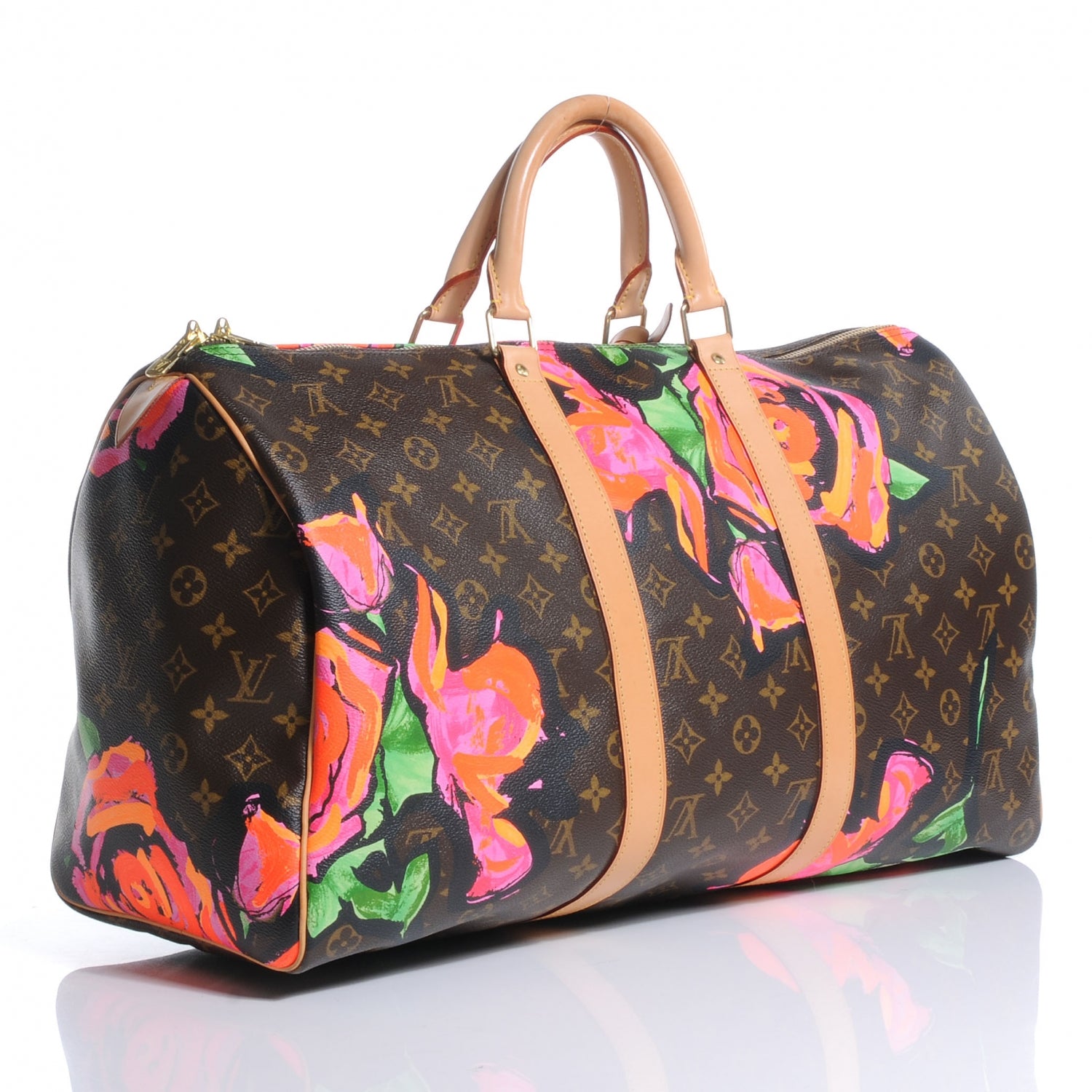 Louis Vuitton Monogram Roses Keepall 50 3 of 7