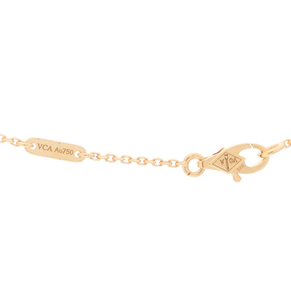 Van Cleef & Arpels 18K Rose Gold Carnelian Sweet Alhambra Pendant Necklace 5 of 6