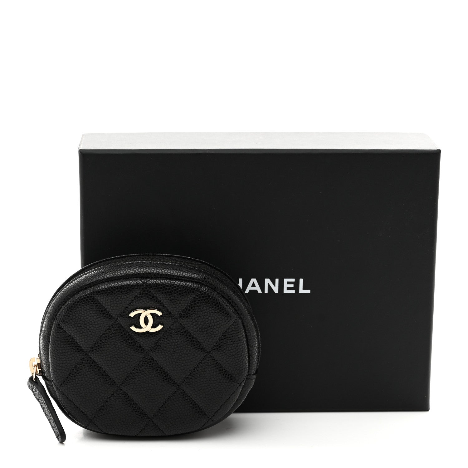 Chanel Caviar Quilted Zip Around Classic Coin Purse Black 8 of 8