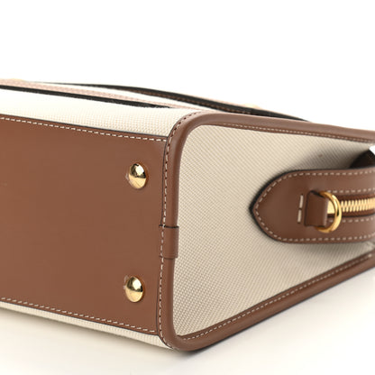 Burberry Canvas Smooth Calfskin Two Tone Small Pocket Bag Natural Malt Brown 7 of 7
