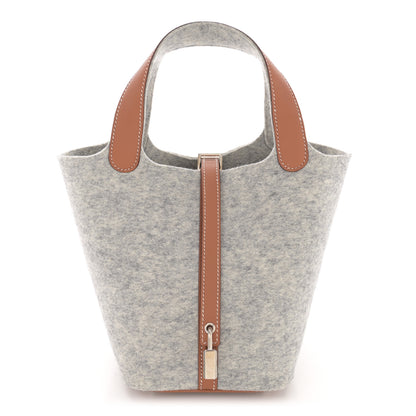 Hermes Feutre Swift Picotin Lock 18 PM Gris Clair Gold 1 of 10