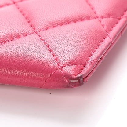 Chanel Lambskin Quilted Card Holder Fuchsia 10 of 13