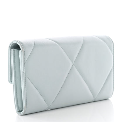 Chanel Lambskin Quilted Chanel 19 Flap Wallet Light Blue 3 of 16