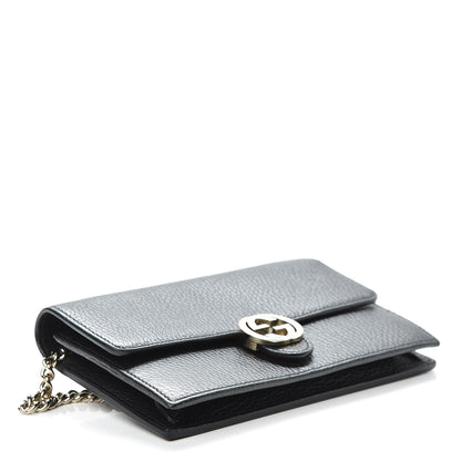 Gucci Dollar Calfskin Interlocking G Chain Wallet Black 4 of 12