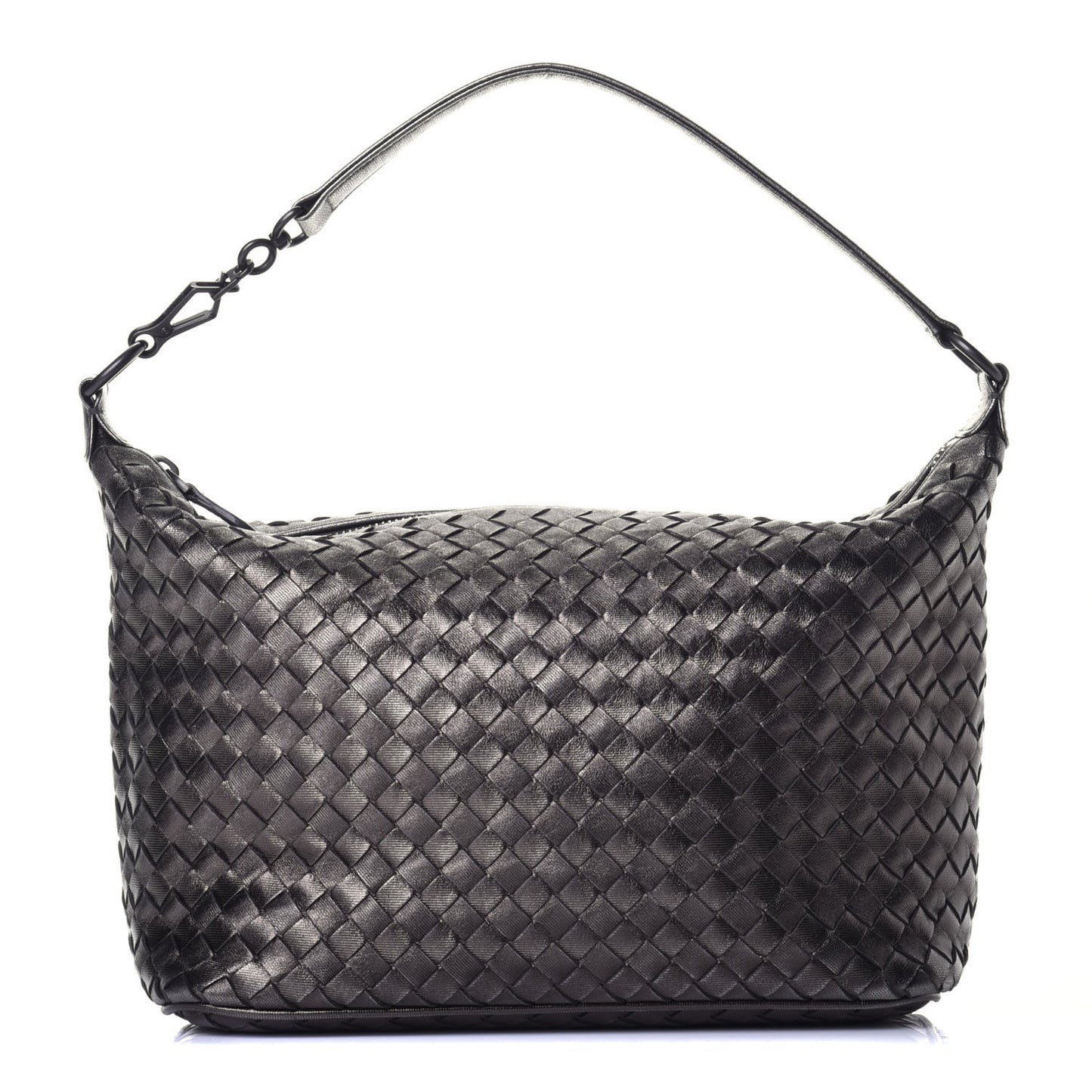 Metallic Nappa Intrecciato Small Shoulder Bag Steel