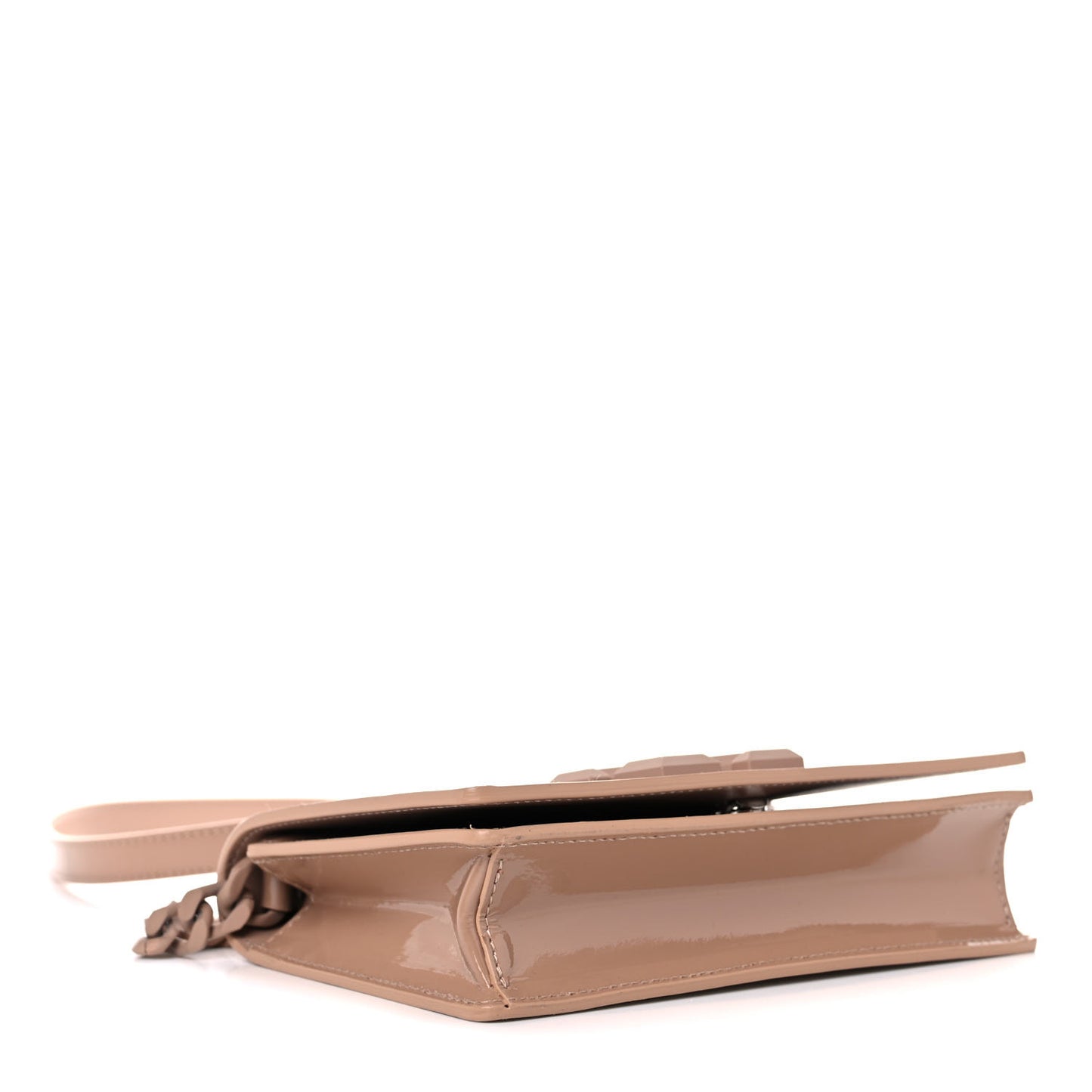 OFF WHITE Patent Jitney 0.5 Crossbody Bag Beige
