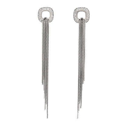 David Yurman Sterling Silver Diamond Tassel Drop Earrings 1 of 4