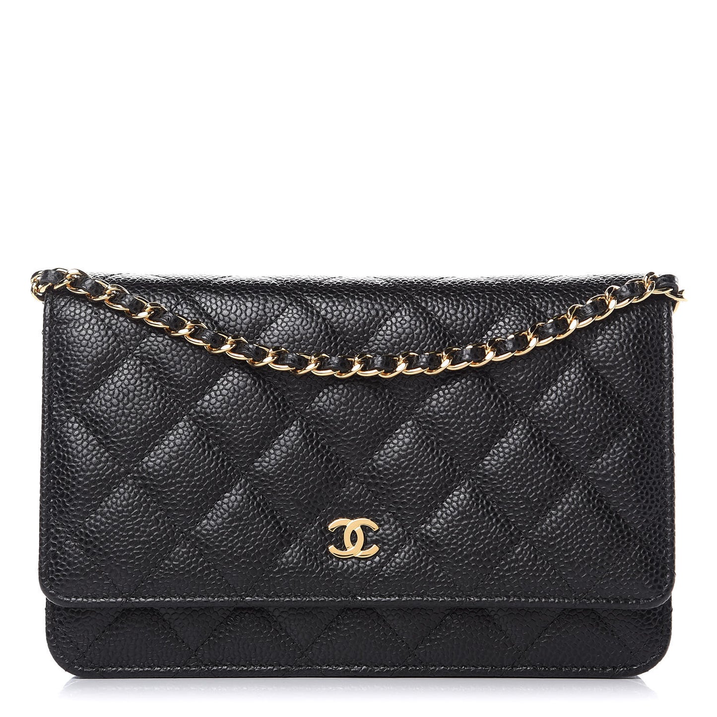 Caviar Quilted Wallet On Chain WOC Black