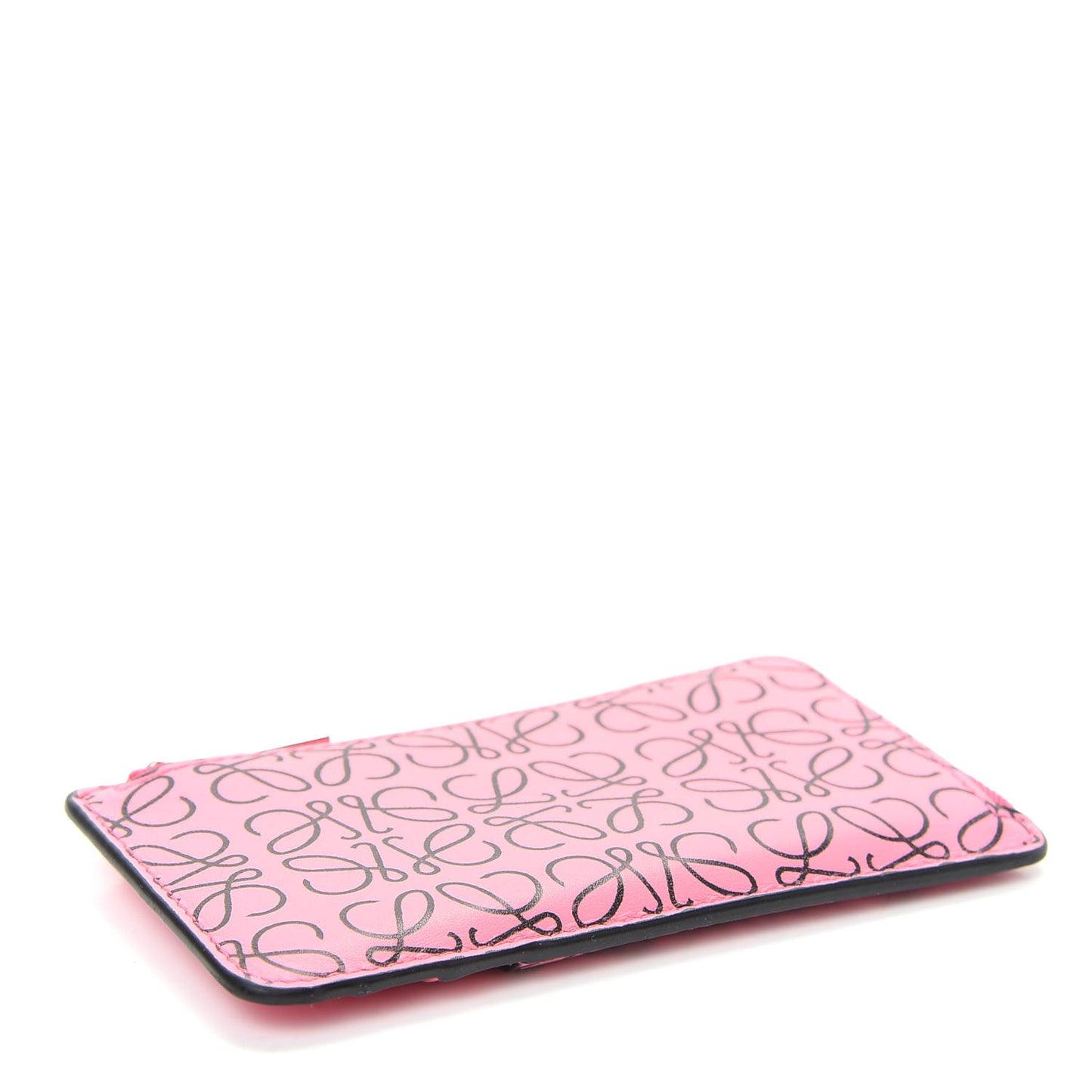 Engraved Calfskin Anagram Coin Card Holder Wild Rose