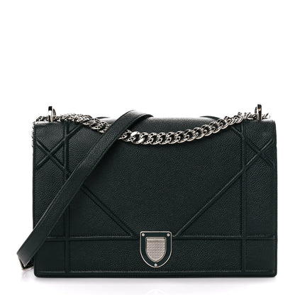 Christian Dior Grained Calfskin Large Diorama Flap Bag Green 1 of 11