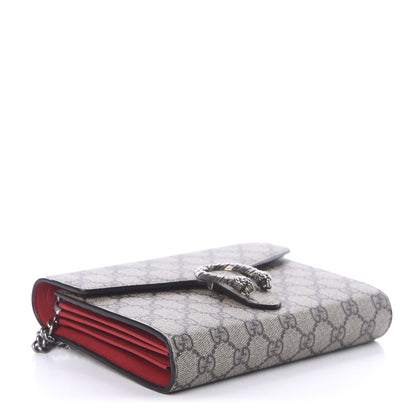 Gucci GG Supreme Monogram Mini Dionysus Chain Wallet Beige Vulcanic Red 3 of 7