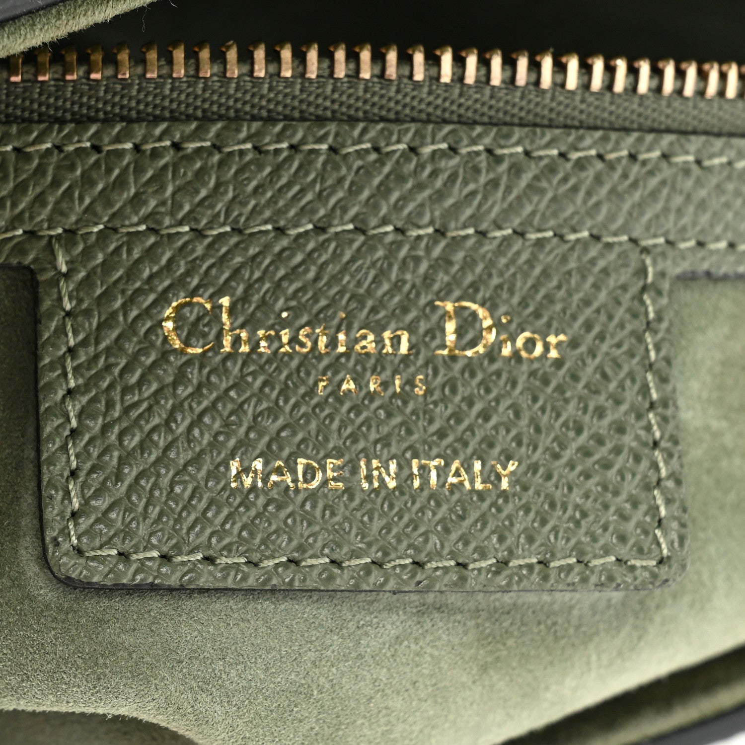 Christian Dior Grained Calfskin Saddle Bag With Strap Sage 6 of 9