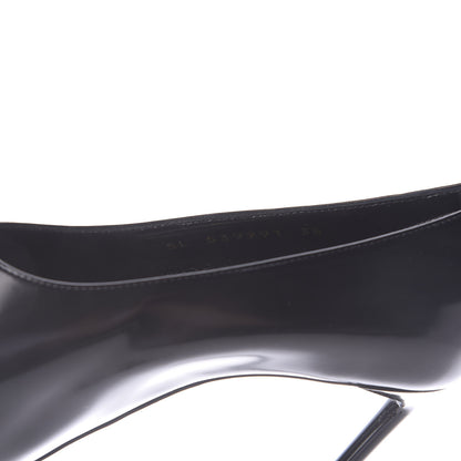 Saint Laurent Patent Calfskin Teddy High Vamp 105 Pumps 38 Black 9 of 11