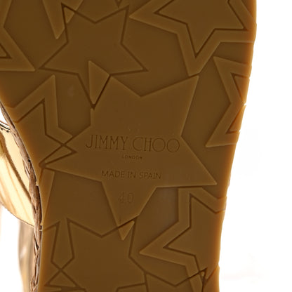 Jimmy Choo Agave Gladiator Espadrilles Flat Sandals 40 Gold 7 of 8