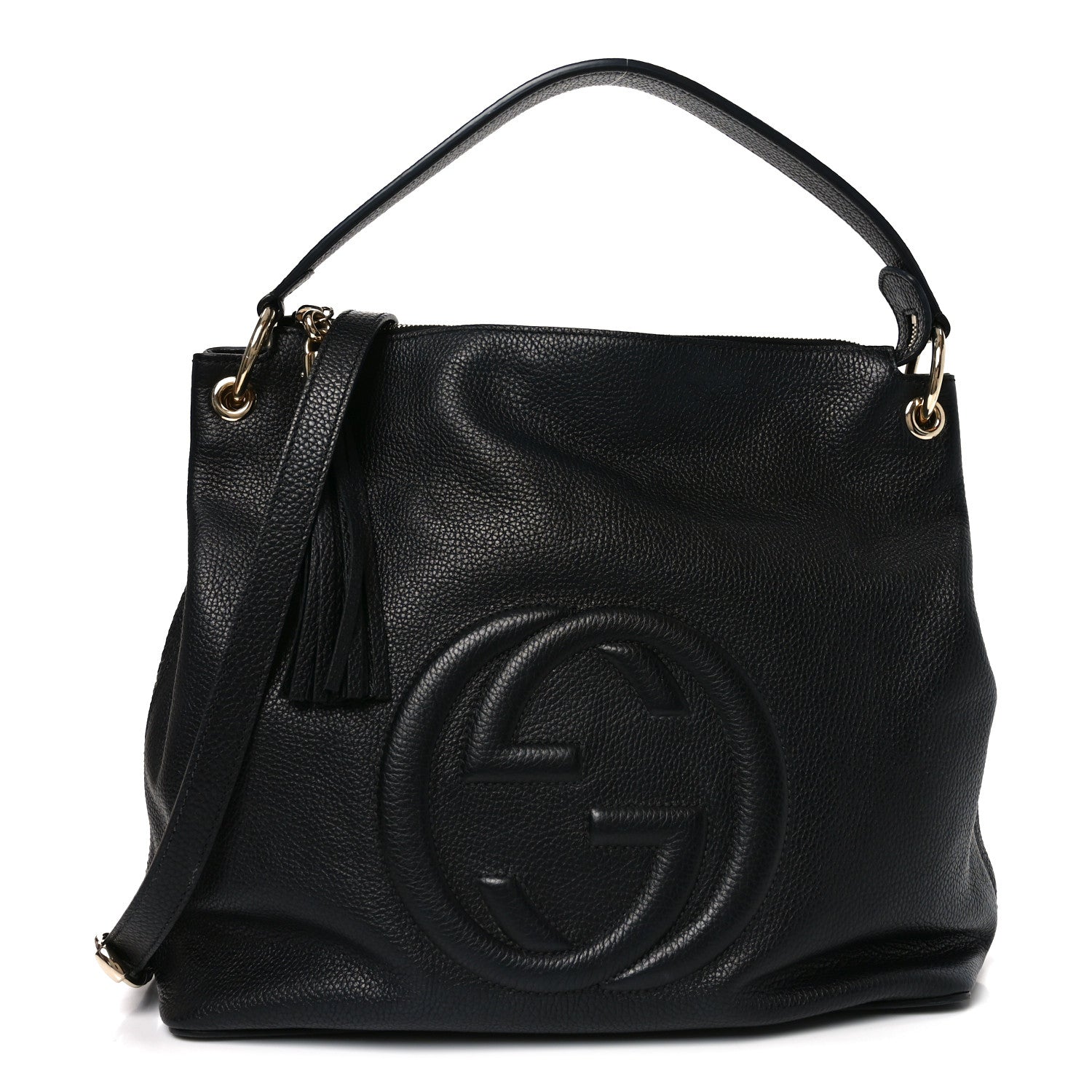 Gucci Pebbled Calfskin Large Soho Hobo Black 1 of 10