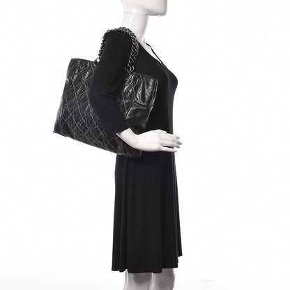 Chanel Glazed Goatskin Double Contrast Stitch Tote Black 2 of 13