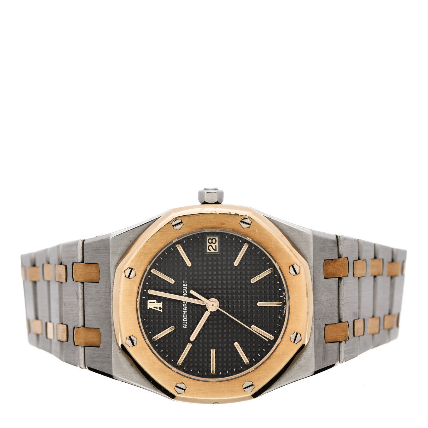 Stainless Steel 18K Yellow Gold 36mm Royal Oak Quartz Watch Grey 14790SA