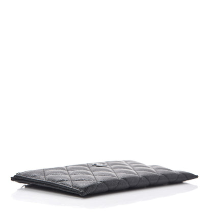 Chanel Iridescent Caviar Quilted Classic Zip Pouch Black 4 of 7