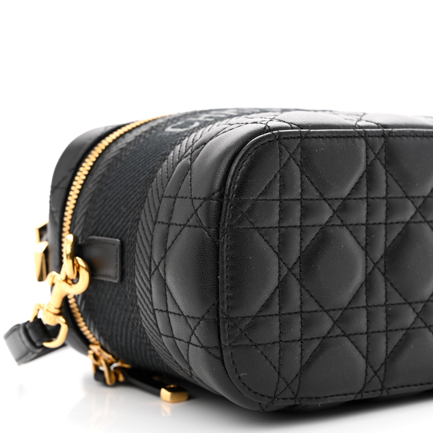 Christian Dior Lambskin Cannage Small Diortravel Vanity Case Black 9 of 10