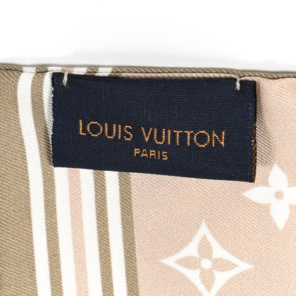 Louis Vuitton Silk Monogram Marbles Classic Bandeau Kaki Beige White 3 of 8