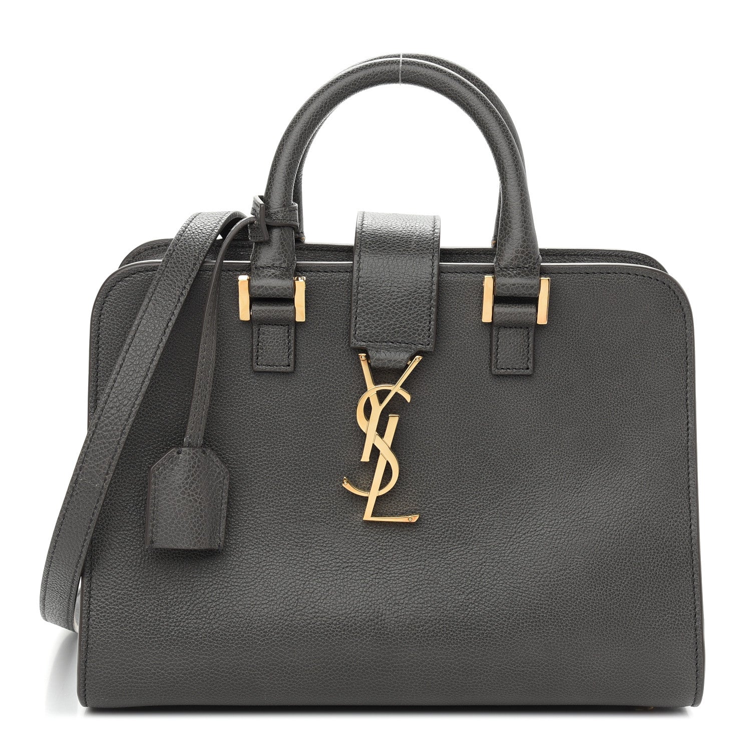 Saint Laurent Calfskin Baby Monogram Cabas Grey 1 of 12