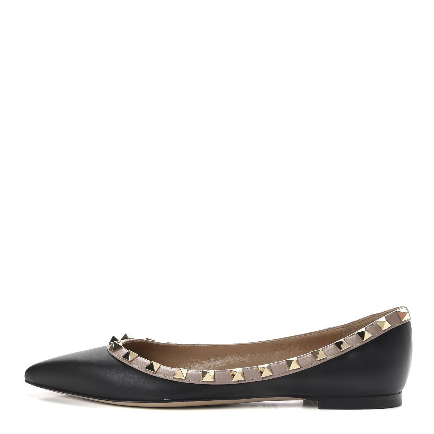 Valentino Garavani Nappa Rockstud Ballerina Flats 37 Black Poudre 1 of 10