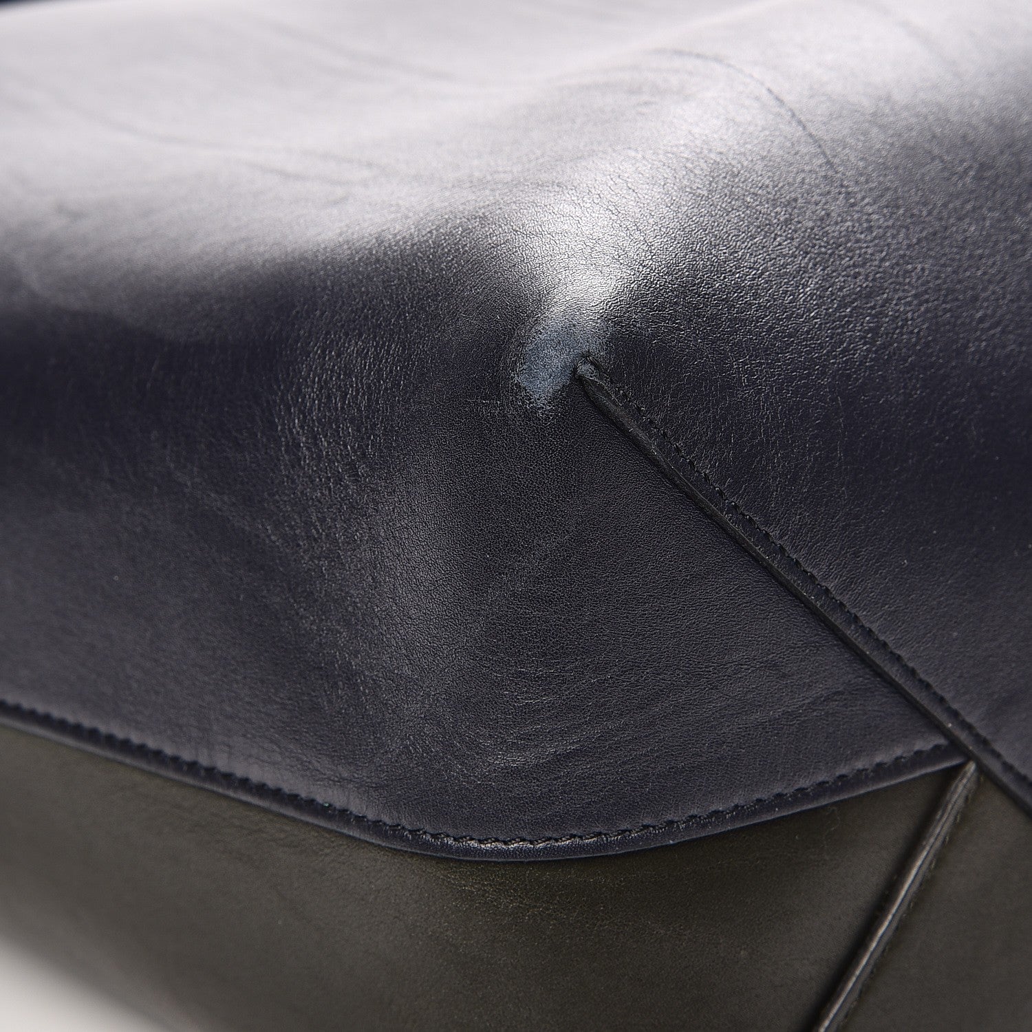 Celine Shiny Smooth Calfskin Small Twisted Cabas Navy Dark Green 8 of 11