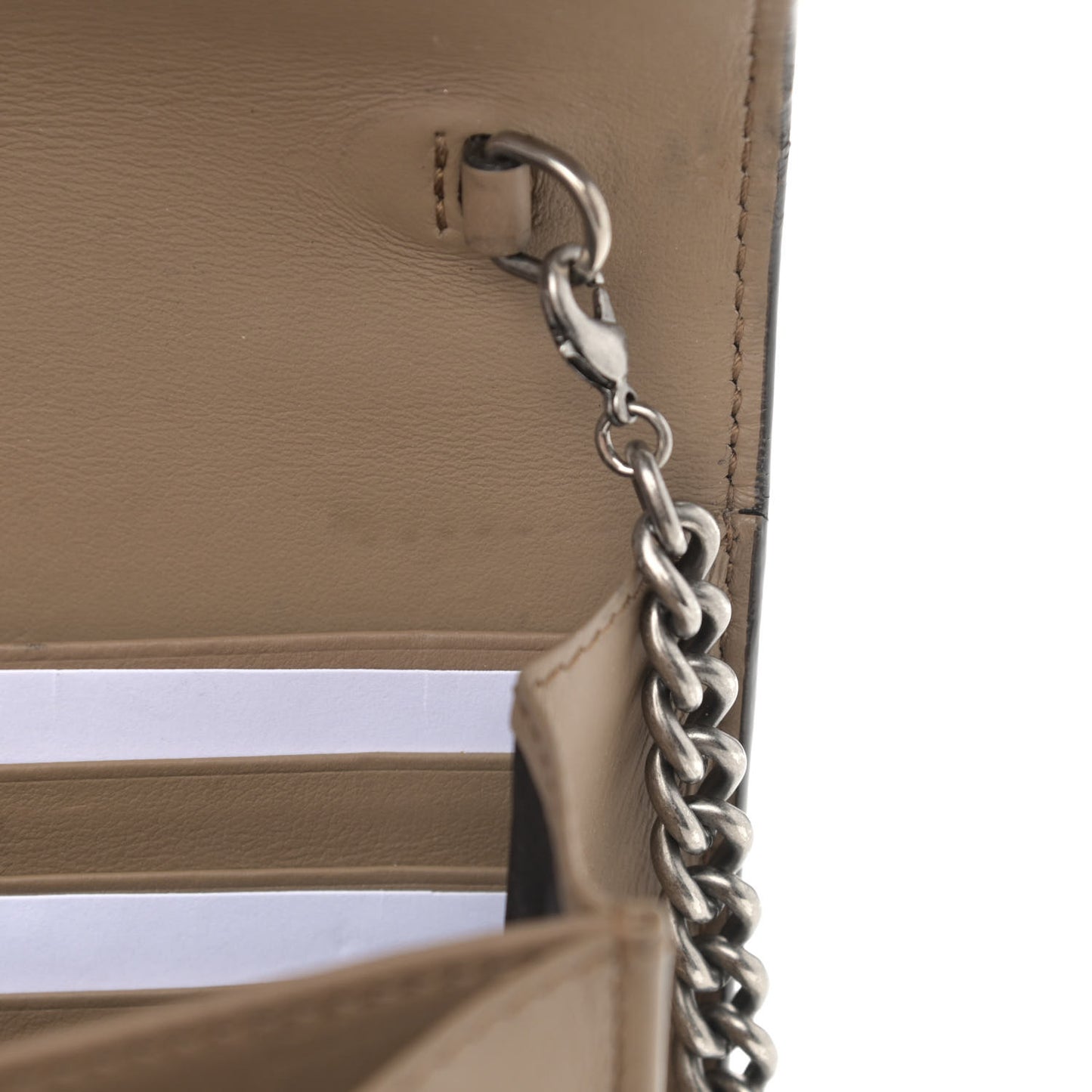 GG Supreme Monogram Mini Dionysus Chain Wallet Beige Taupe