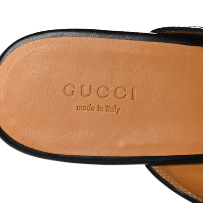 Gucci Glamour Calfskin Guccissima Womens Princetown Slippers 37.5 Black 9 of 10