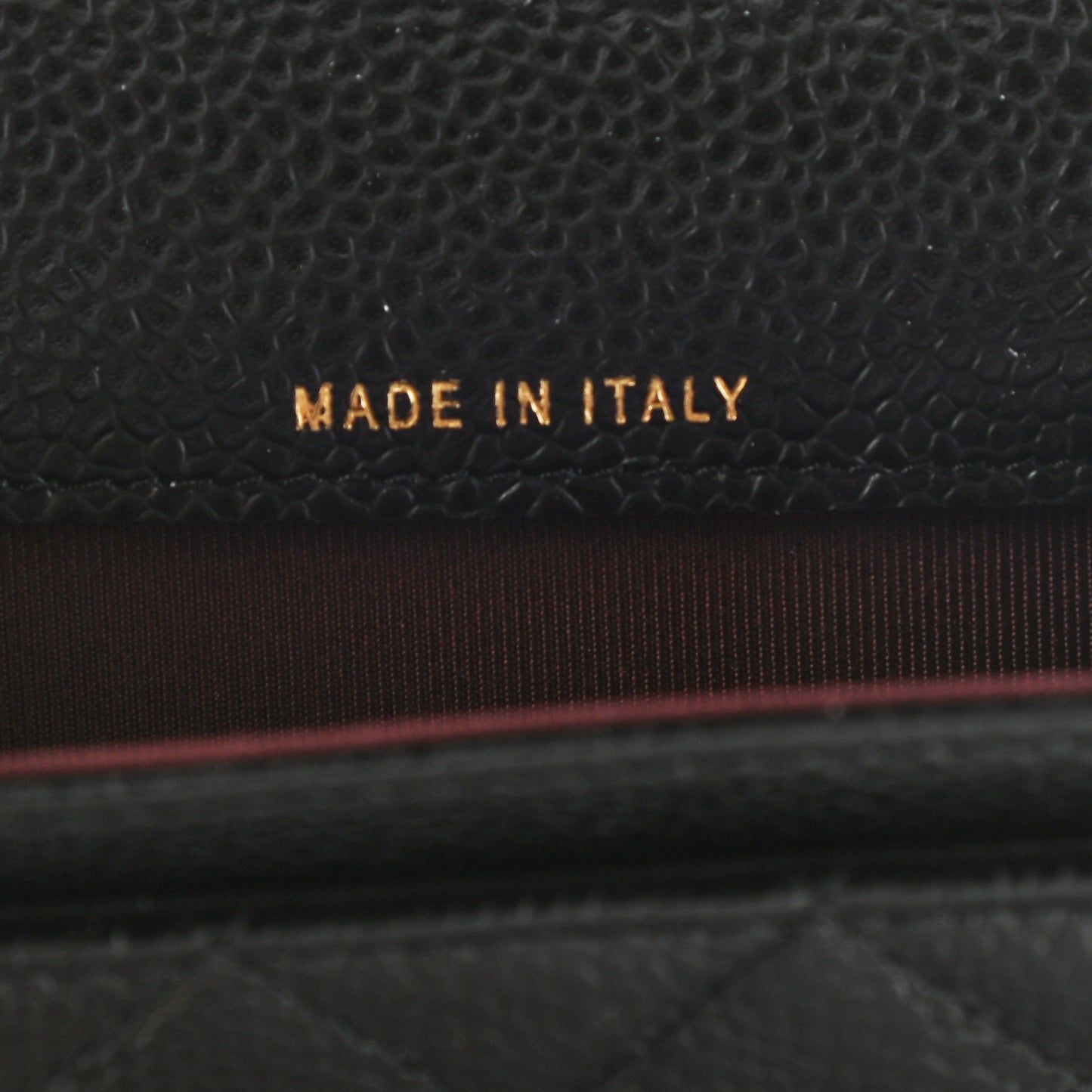 Caviar Quilted Flap Card Holder Wallet Black