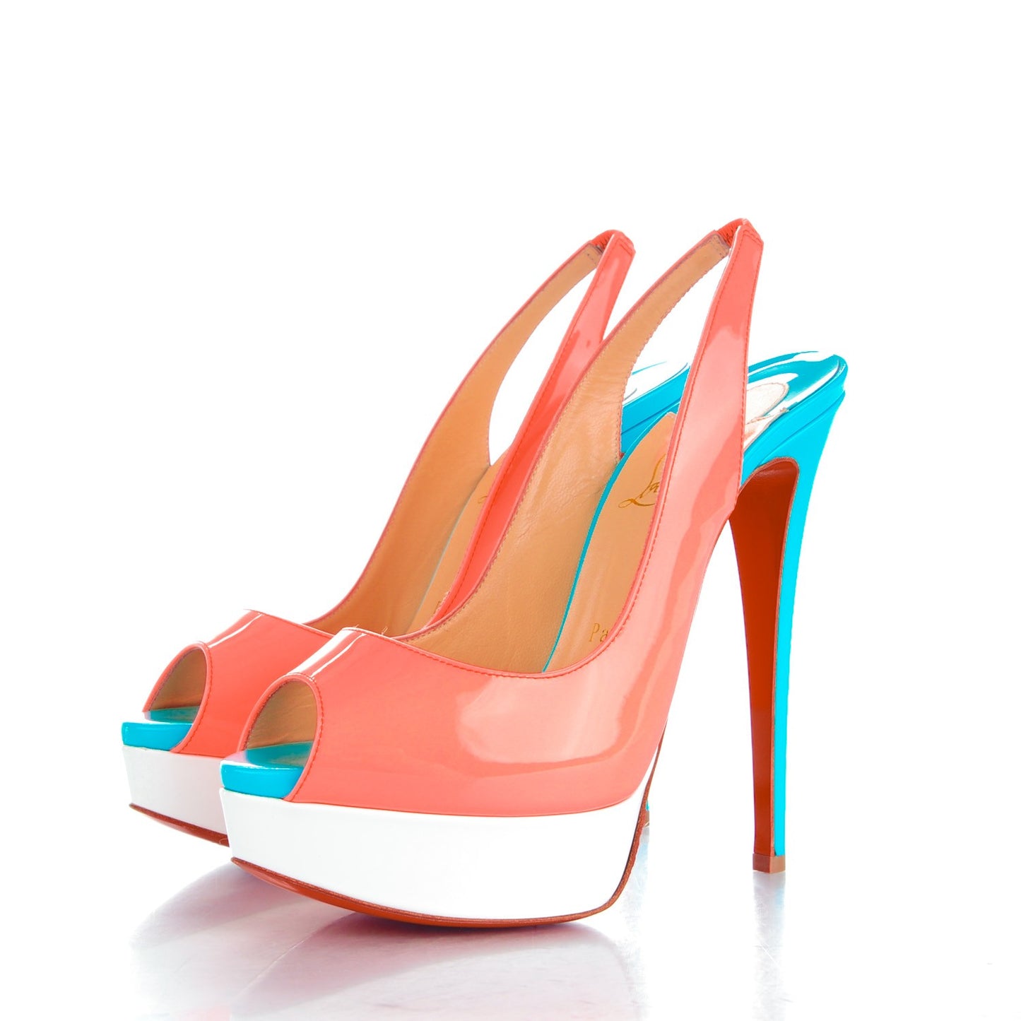 Patent Lady Peep Sling 150 Pumps 37 Flamingo