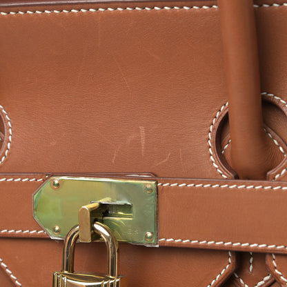 Hermes Toile Natural Barenia Flag HAC Birkin 50 Fauve 12 of 13