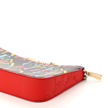 Christian Louboutin Calfskin Logo Loubila Chain Clutch Black Multicolor 9 of 10