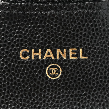 Chanel Caviar Quilted Flap Card Holder On Chain Black 6 of 13