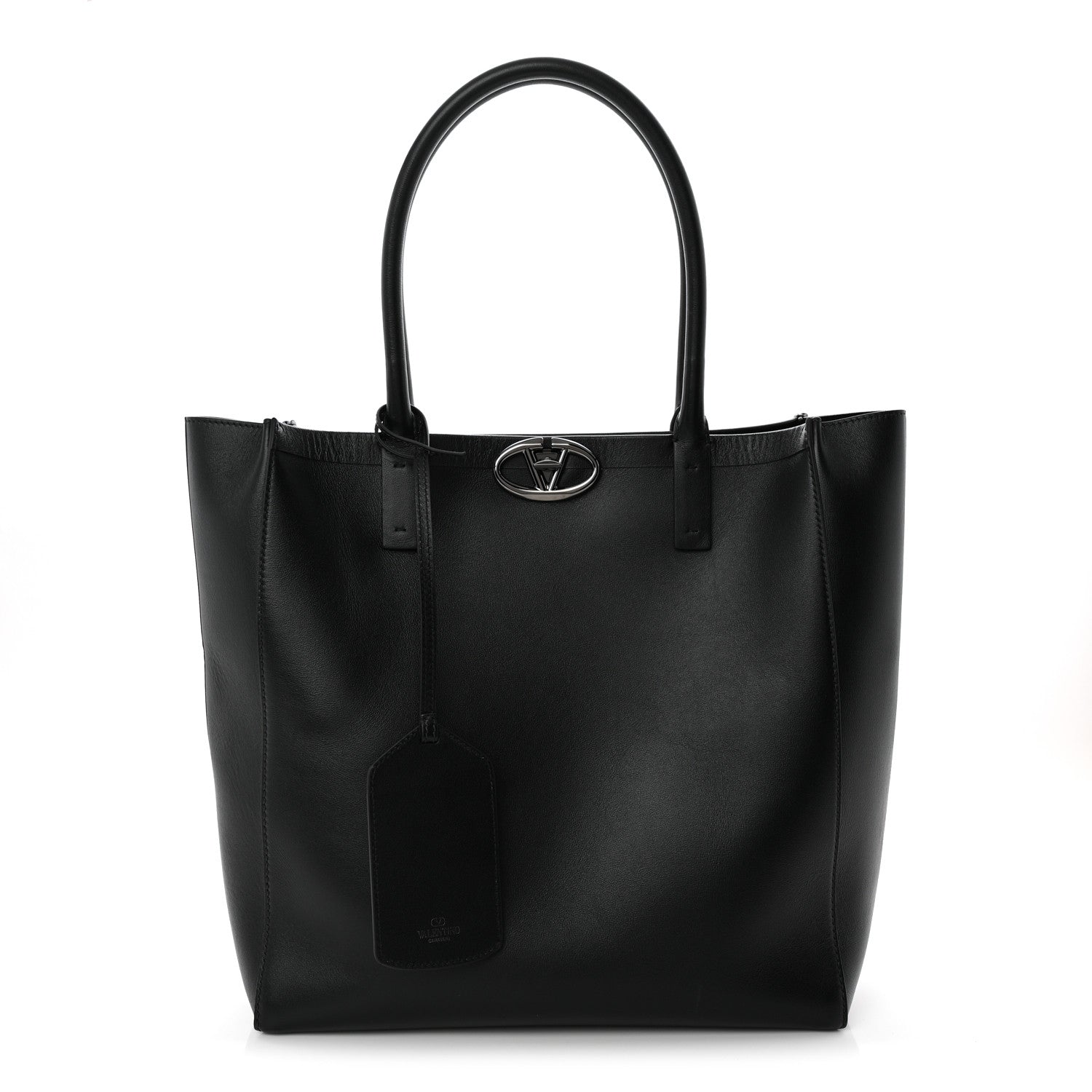 Valentino Garavani Calfskin Vlogo Medium Locker Tote Black 1 of 9