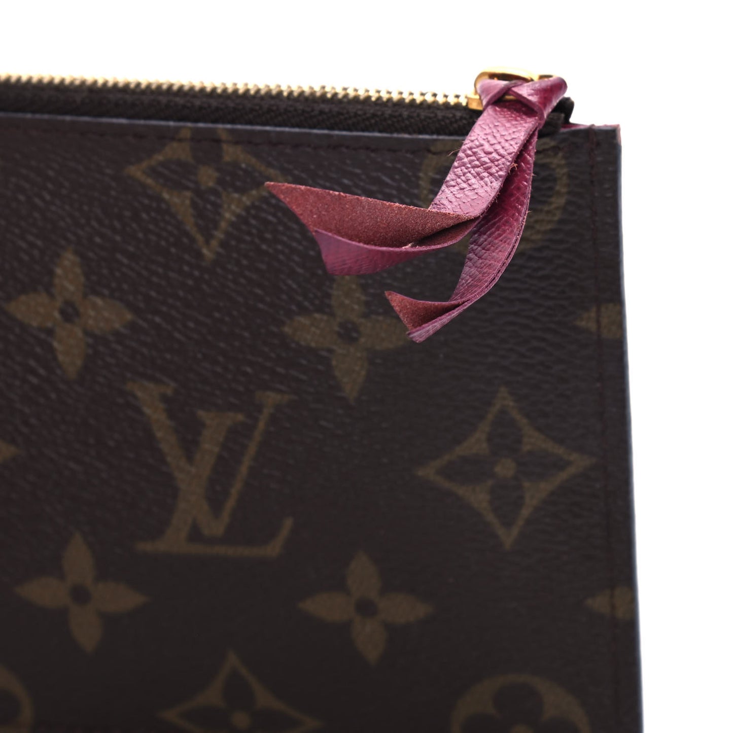 Monogram Felicie Chain Wallet Zippered Insert Fuchsia