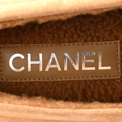 Chanel Suede Calfskin CC Loafers 38.5 Dark Beige 6 of 13