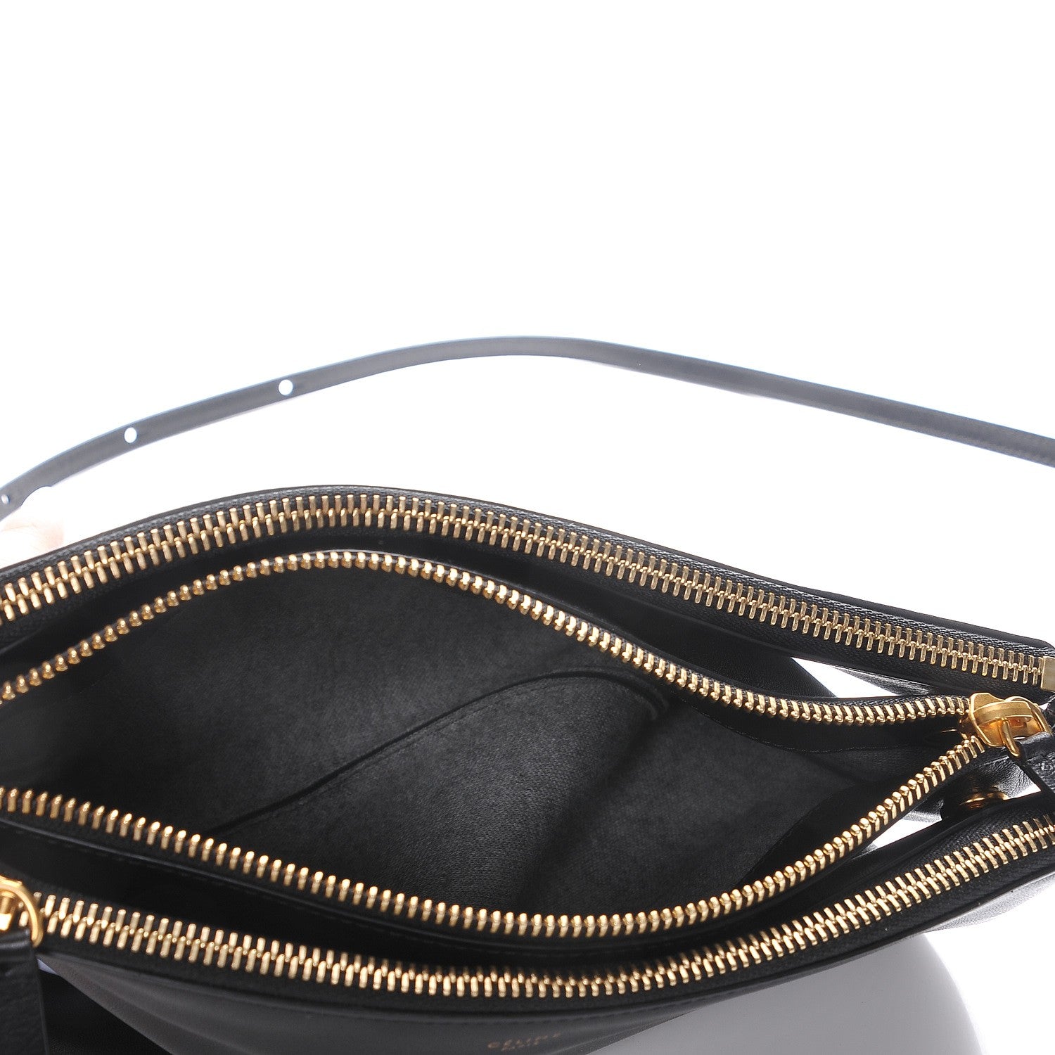 Celine Lambskin Large Trio Crossbody Bag Black 5 of 7