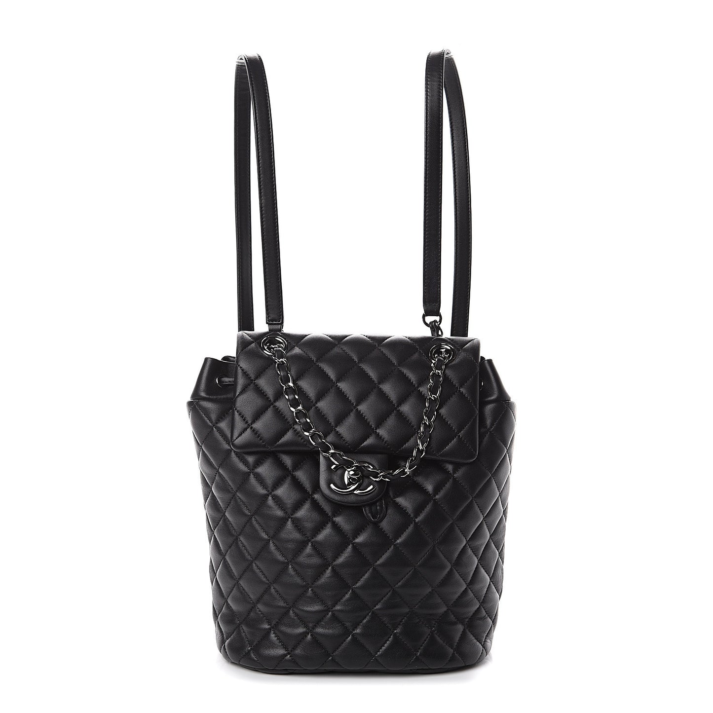Lambskin Quilted Small Urban Spirit Backpack Black