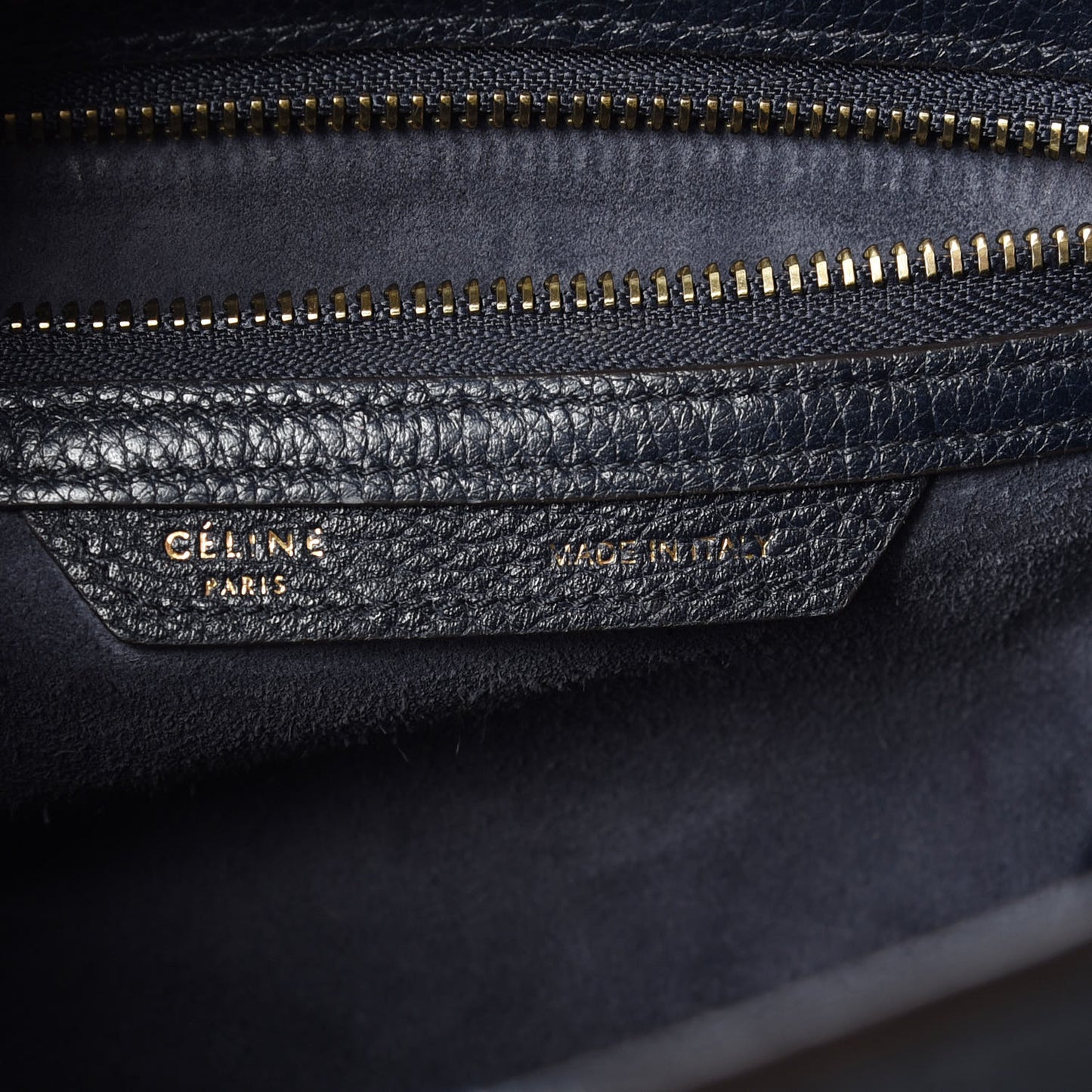 Drummed Calfskin Micro Luggage Midnight