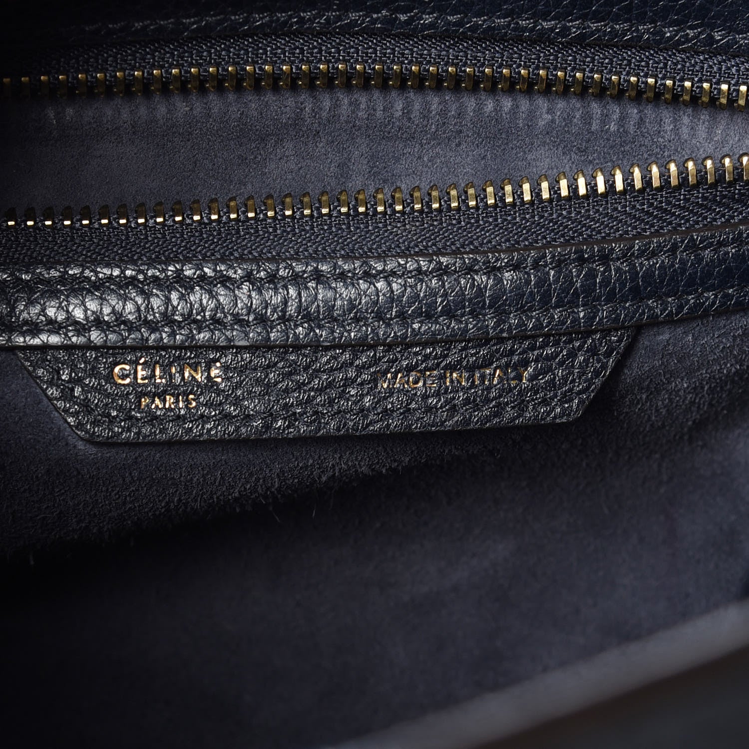Celine Drummed Calfskin Micro Luggage Midnight 6 of 14